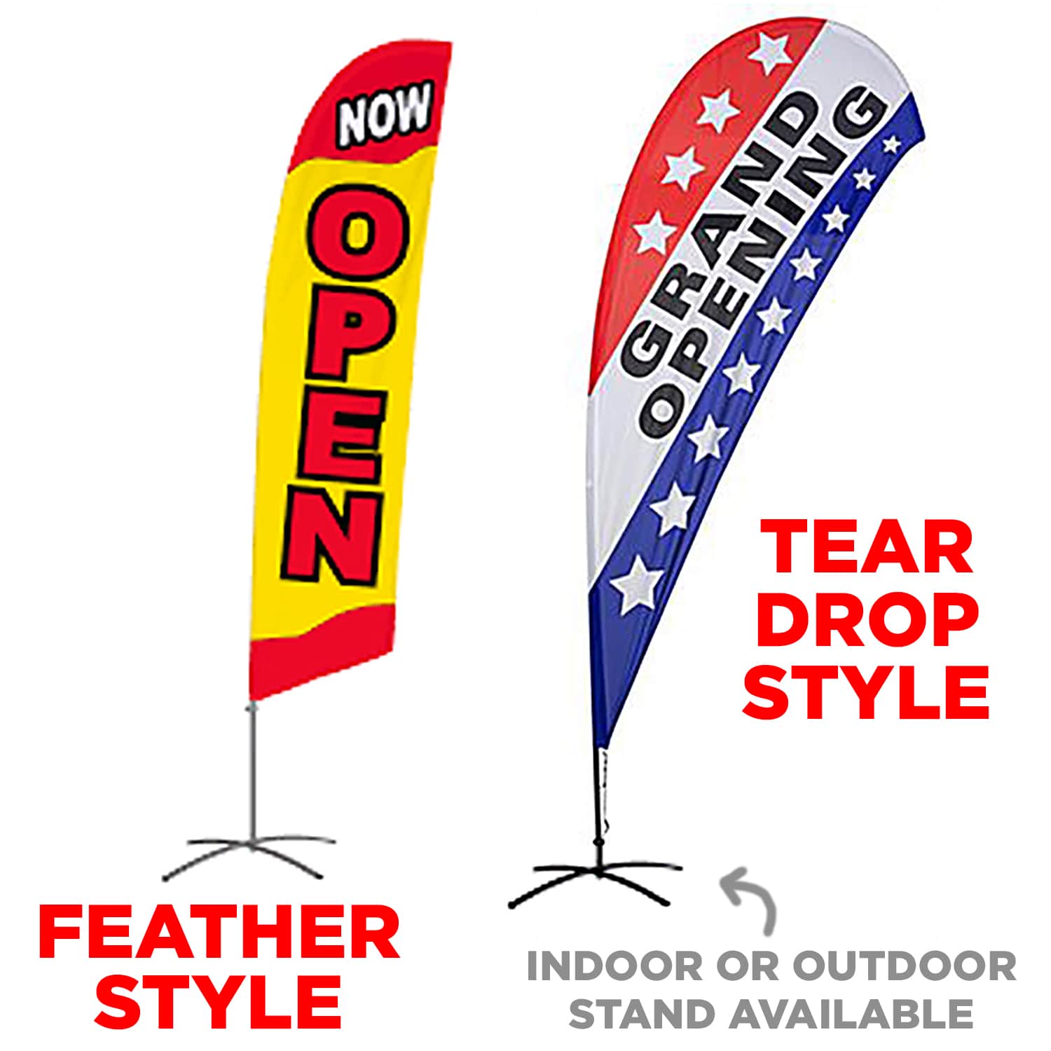 Custom Flags Printed for Business, Feather and Teardrop Styles - Phase 3 Graphics of Grand Rapids MI