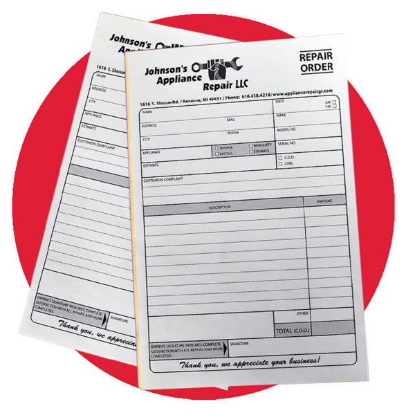 500 Forms 5.5" x 8.5" - 2 part for $84