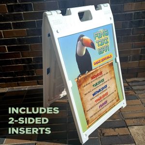 Custom Printed, Sidewalk Tent Signs, 2-sided, Plastic Frame with Custom Inserts Made in Grand Rapids MI - Phase3Graphics.com