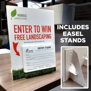 Custom Table Top Display Signs with Easel Back, Optional Tear Off Notepad for Coupons, Etc. Custom Made in Grand Rapids MI - Phase3Graphics.com